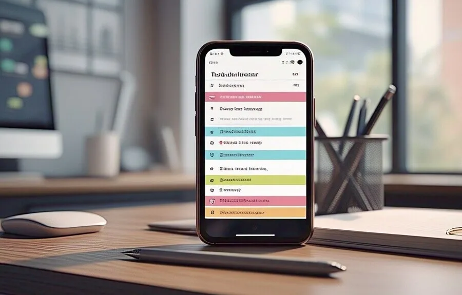 A smartphone with a digital planner