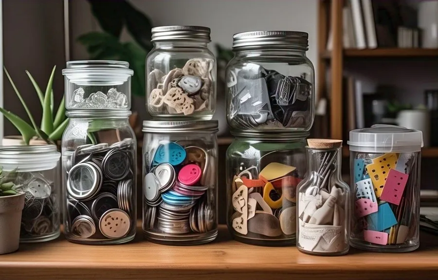 Glass jars as storage containers